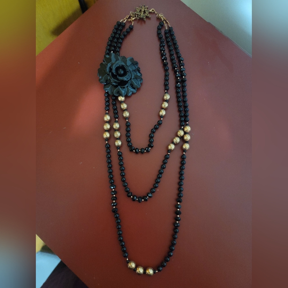 Rose Gold and Black Necklace
